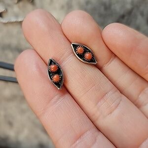 925 coral earrings